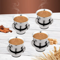 Stainless Steel 4 PCS Double Wall Hammered Coffee Dabra In Tumbler Congo