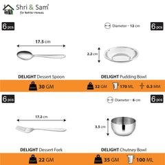 Stainless Steel 50 PCS Dinner set (6 People) Delight