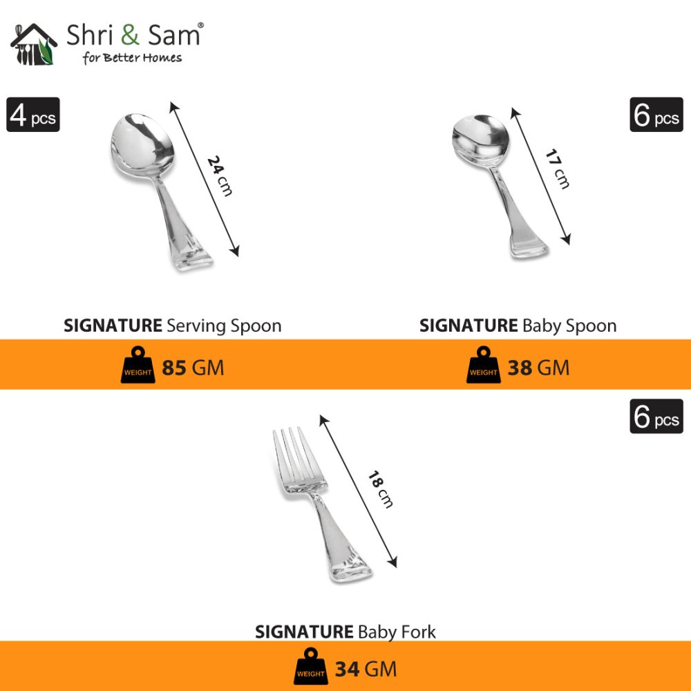 Stainless Steel 58 PCS Dinner Set (6 People) Signature Lite