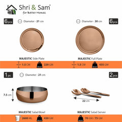 Stainless Steel 72 PCS Dinner Set (6 People) with Rose Gold PVD Coating Majestic