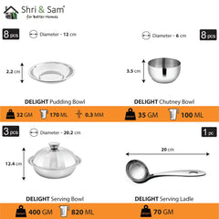 Stainless Steel 90 PCS Dinner set (8 People) Delight