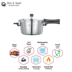 Stainless Steel Bharat Triply Outer Lid Pressure Cooker