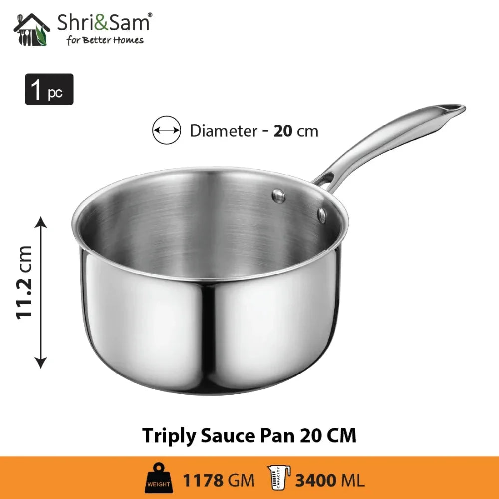 Stainless Steel Bharat Triply Sauce Pan