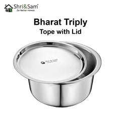 Stainless Steel Bharat Triply Tope with Lid
