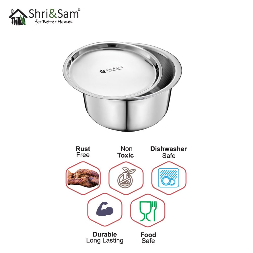 Stainless Steel Bharat Triply Tope with Lid