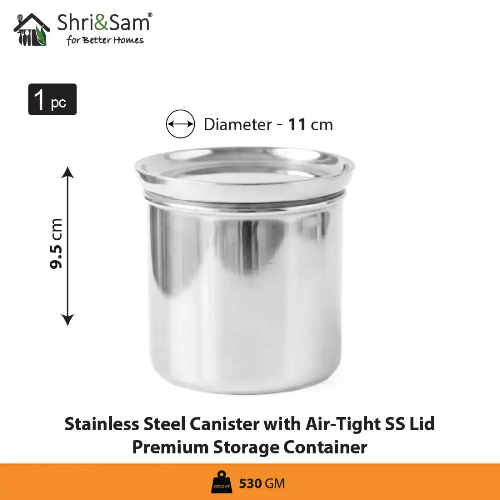 Stainless Steel Canister with Air - Tight SS Lid – Premium Storage Container