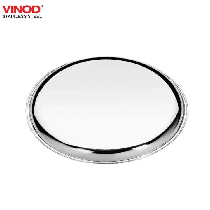 Vinod Stainless Steel China Plate, Lunch & Dinner Plate, Set of 6 pieces