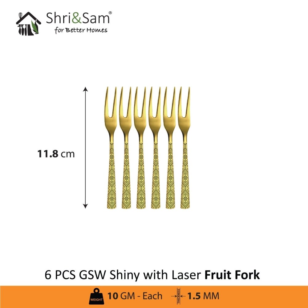 Stainless Steel Cutlery with Gold PVD and Laser GSW Shiny
