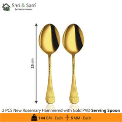 Stainless Steel Cutlery with Gold PVD Coating New Rosemary Hammered