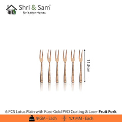 Stainless Steel Cutlery with Rose Gold PVD Coating & Laser Lotus Plain