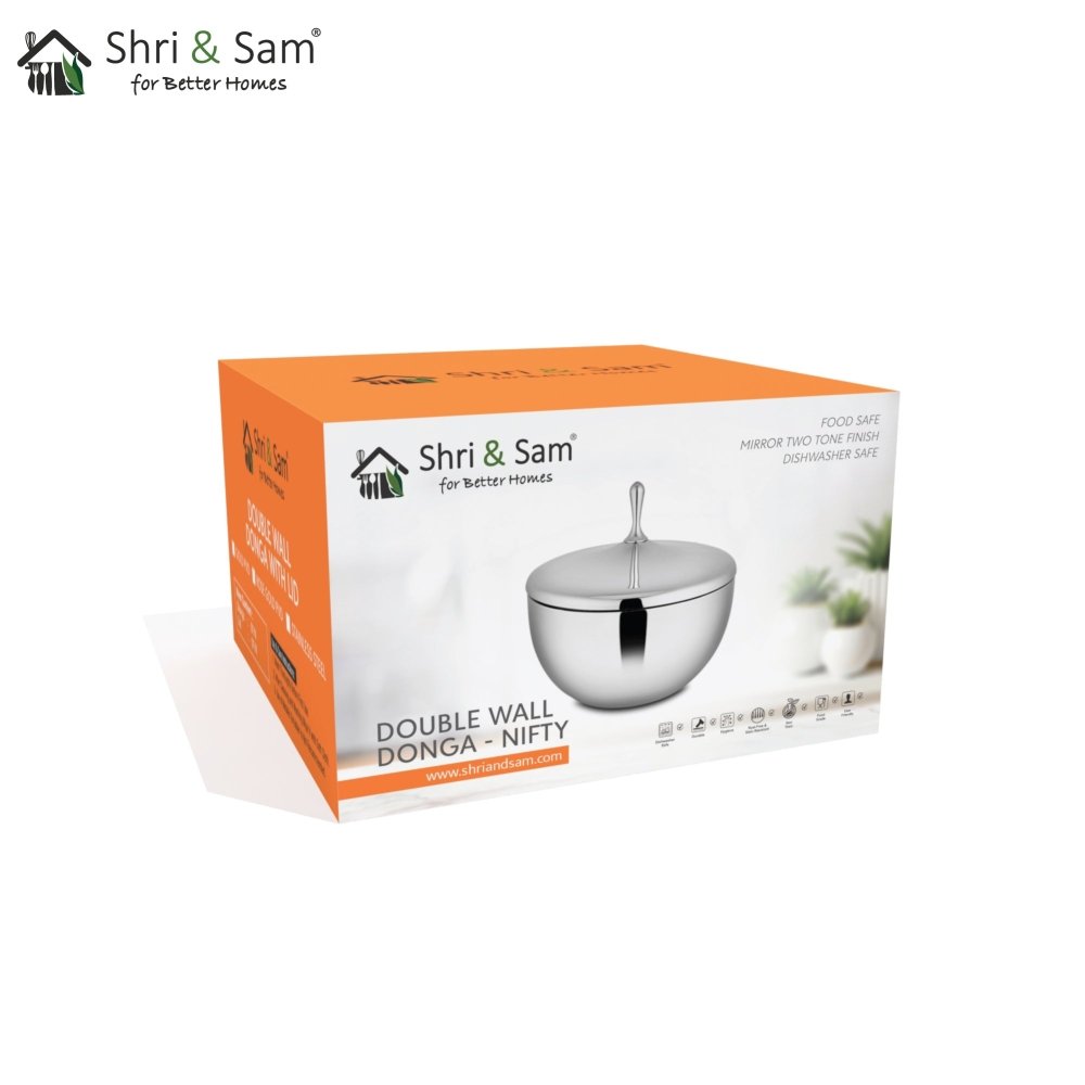 Stainless Steel Double Wall Donga Nifty