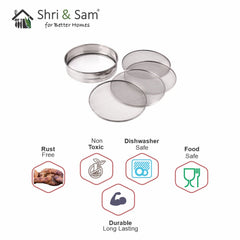 Stainless Steel Interchangeable Sieve Set with Holder