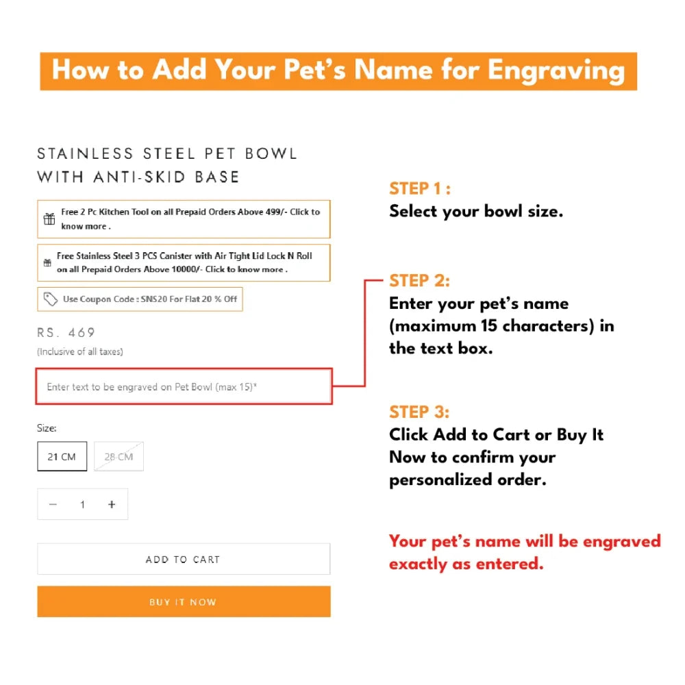 Stainless Steel Pet Bowl with Anti - Skid Base