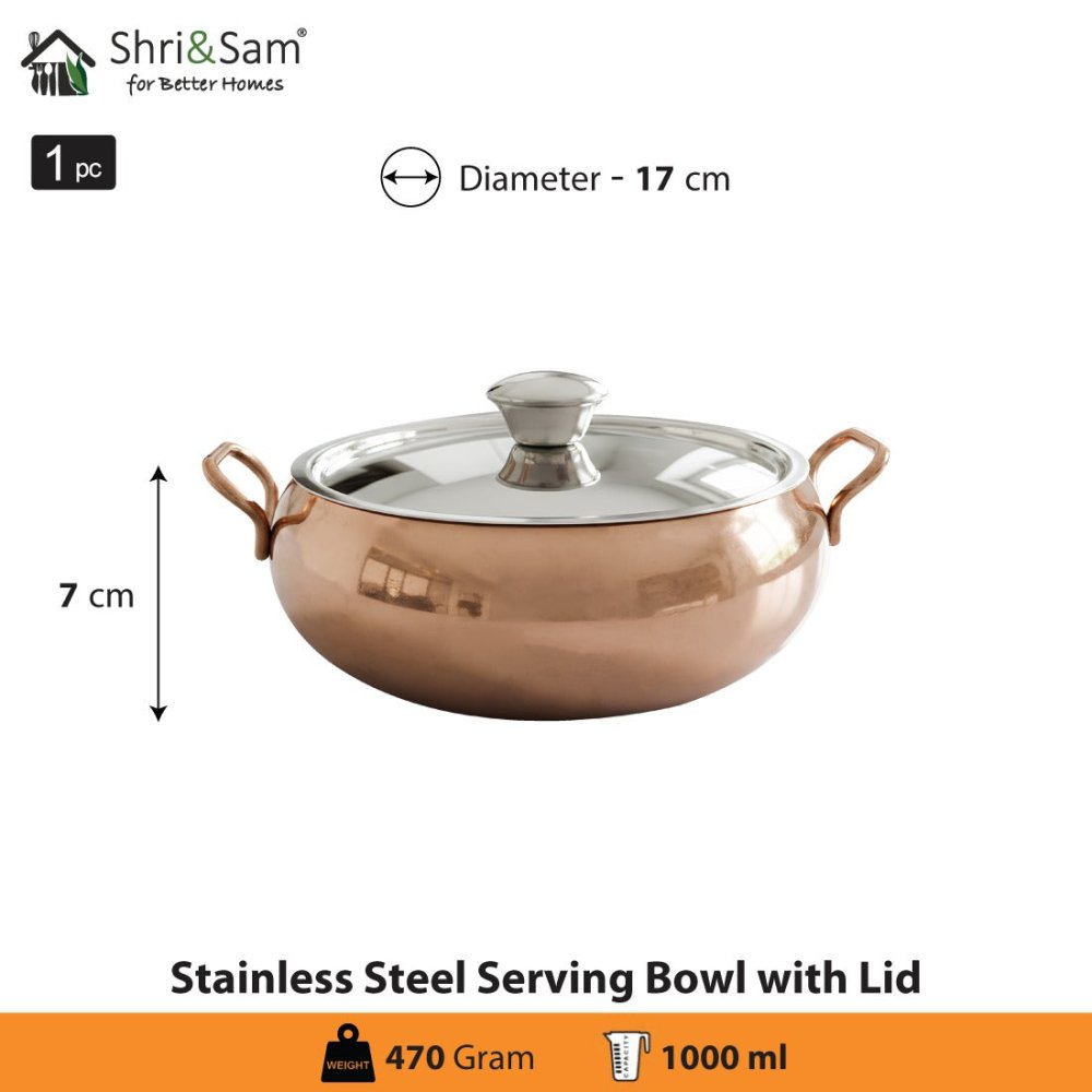 Stainless Steel Serving Bowl with SS Lid